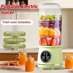 Juicer for Home ^ Lacossi Juicer Mixer Grinder with 1500mAh Battery, 6 Blades 3Gears Fast Blending, 2-Jar Capacity (400ml*2) | 40 Watts Bullet Rechargeable Portable Personal Juicer