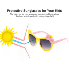 SYGA Kids Goggles, Modern Stylish Eyewears for Boy's and Girls, BowTie Style, Suitable for Age 3 to 8 Years - Beige