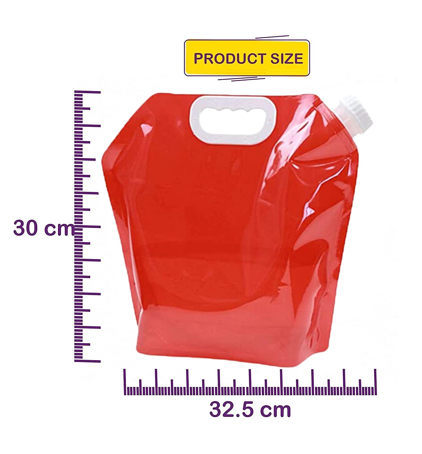 Syga 10 Liters Portable Collapsible Water Storage Tank Water Container Water Carrier Lifting Bag Camping Hiking Survival Kit Tool, Plastic- Blue Transparent