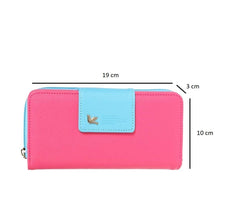 Syga Multicolored Leather Women's Clutch Cum Card Holder (HandClutch_Rosered)