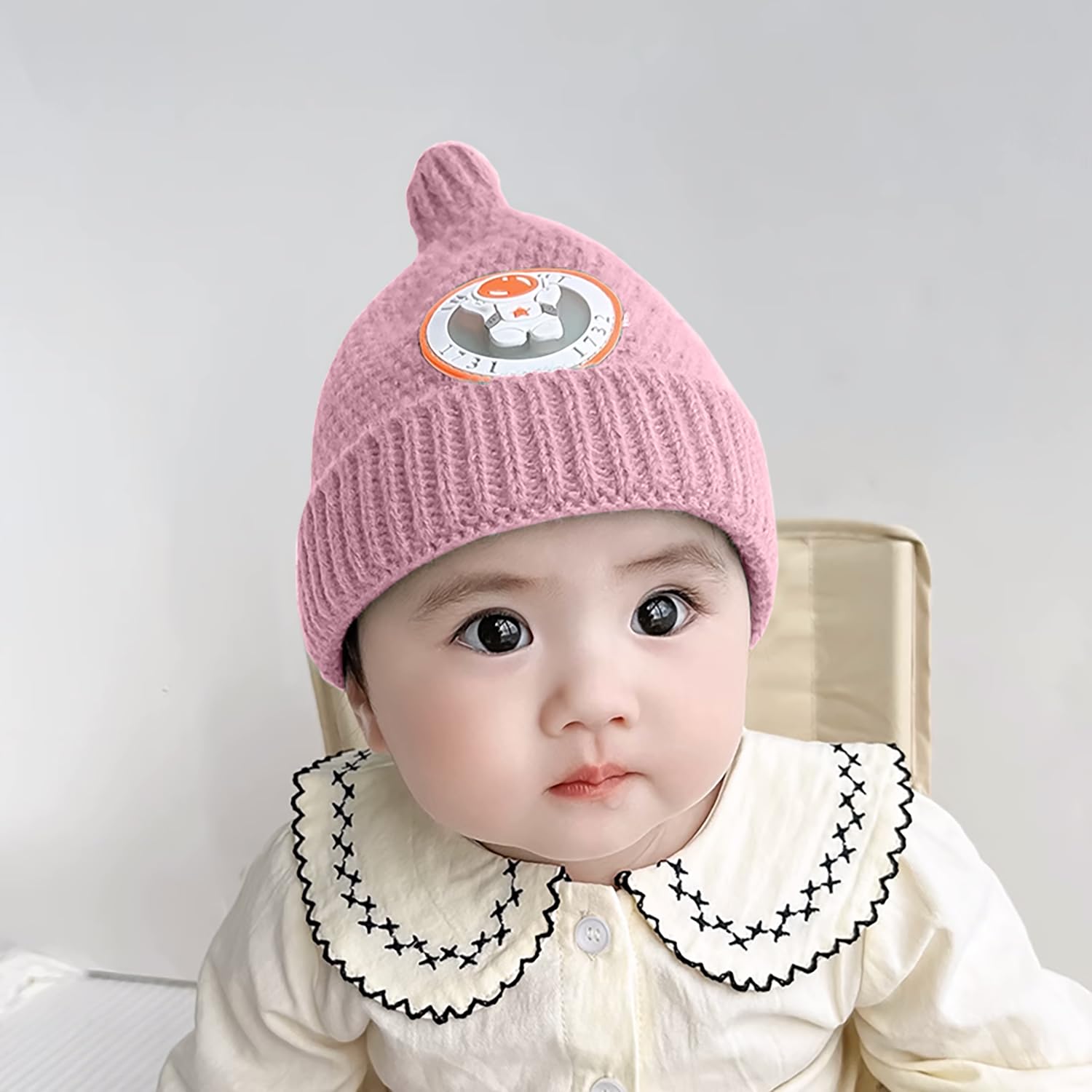 SYGA Baby Winter hat Baby Woolen Knitted Unisex Hat -Pink (6-18 Month)