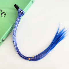 SYGA Girl Wig Headwear Kids Twist Braid Rope Ponytail Hair extension Styling Princess Baby Children Rubber Bands Hair Accessories (Light Purple Blue Tresses)