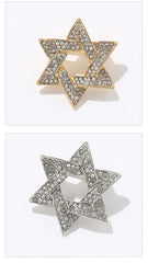 SYGA Brooch Pin Fashion Crystal Rhinestone Jewellery Pin Vintage Clothing Accessories Decoration Diamond-Filled Six-Pointed Star Gold Brooches For Men's - S90