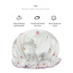 SYGA Newborn Adjustable Cotton Layer Hats Soft Comfort Baby Toddler Print Infant Hat for 0-6 Months 15 X 14 CM (Single Layer Light Blue)