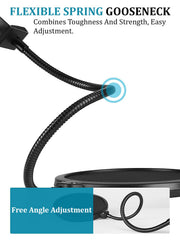 SYGA Microphone Pop Filter, for Blue Yeti, Blue Snowball - Flexible Gooseneck Microphone Mount and Double Layer Sound Shield Guard Windscreen