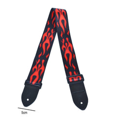 SYGA Printed Design Cotton Nylon Guitar Strap(Black & White)