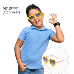 SYGA Children's Cute Heart Shaped Goggles Boys and Girl Baby UV Protection Glasses Baby Children's Polarized Sunglasses - Black
