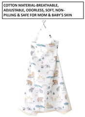 MOMISY Car Seat Canopy Nursing Scarf Poncho Multi-Use Cover, Shopping Cart Cover, Stroller Cover, Infinity Scarf 360° Privacy Breastfeeding Protection, Baby Shower (Panda Elephant)