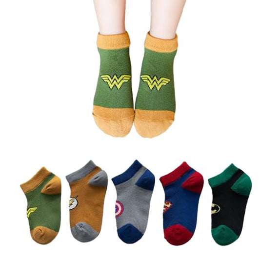 MOMISY 5 Pairs Baby Girl Boys Tube Socks Toddlers Infant Solid Color Boat Spring and Autumn Socks Stretch Baby Sock - Multicolor (IN, Age, 1 Year, 3 Years, CaptainAmerica)