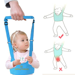 SYGA Handheld Baby Walker with Harness, Adjustable Walking Assistant Helper for Infant Child (Age 6 Months to 24 Months),Stand Up and Learn Walking, Sky Blue