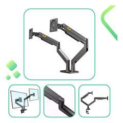 SYGA NB G55 Dual Monitor Arm Stand, 27-34 Inches, Adjustable Gas Spring Mount-Black