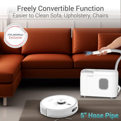 MILAGROW Imap15 AI Plus, Lidar, Convertible Robotic Vacuum Cleaner, Powerful 10000Pa Suction, 3.5L Self-Empty Dustbin, 70 Days Handsfree, 5200 Mah Battery, WiFi/APP/Alexa/Remote, (White), 260 Minutes