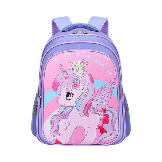 SYGA Kids School Bag Cute Pegasus Design, Lightweight Backpack for Elementary school students (Purple)