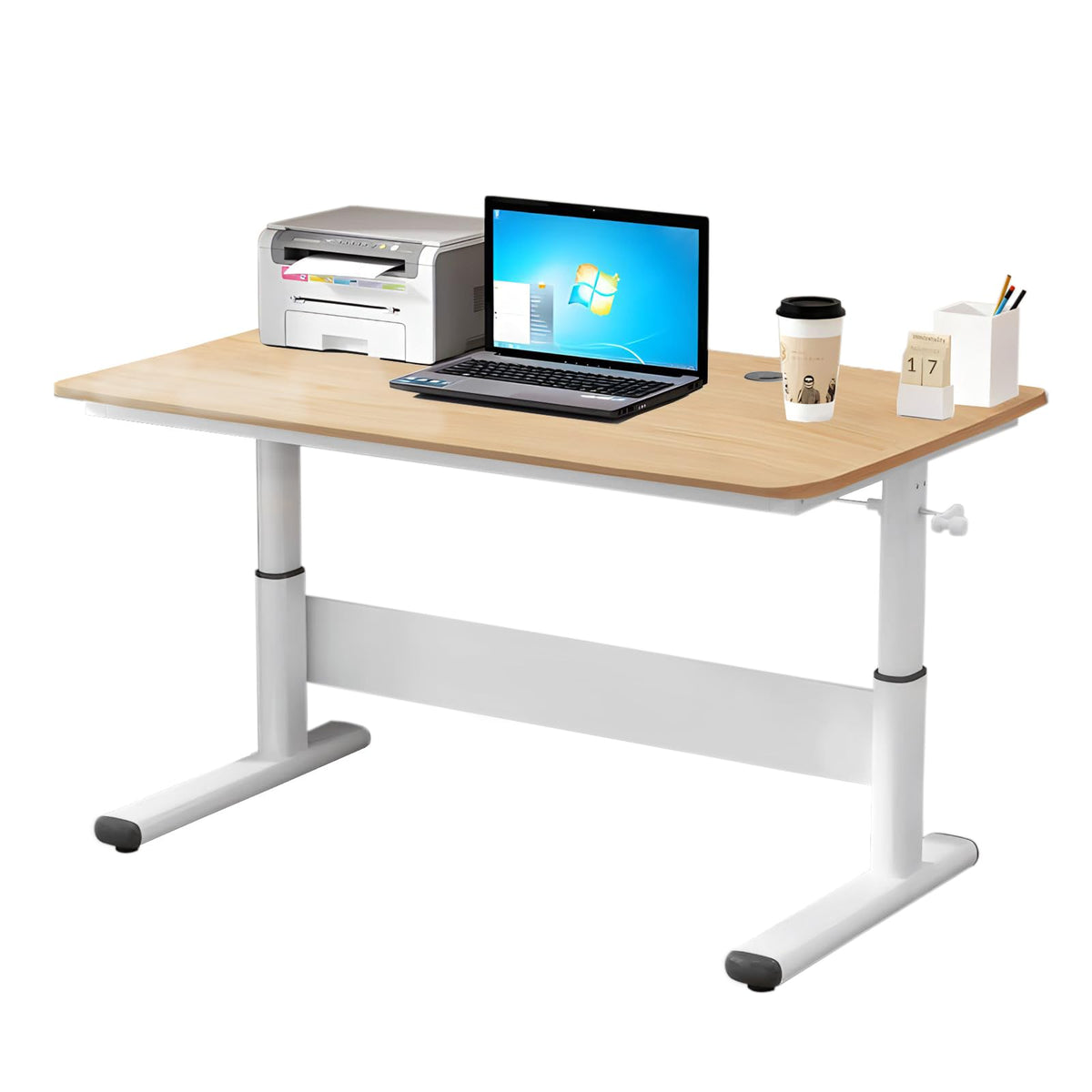 SYGA Lifting Desk Table Student Desk Home Study Desk Children's Writing Desk Can Lift Desk Computer Desk(100 x 60 CM Wood)