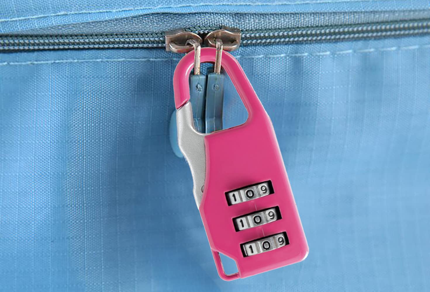 SYGA 3 Digit Combination Padlock Black Number Luggage Travel Code Lock - Black, 54mm