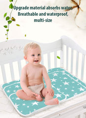 SYGA Baby 1 Piece Large Waterproof Bed Protector Dry Sheet,Washable Reusable Bed Protector_Blue Cloud