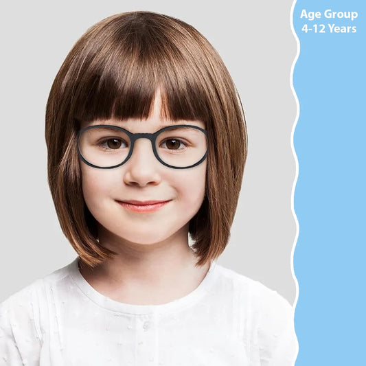 SYGA Children's Anti-Blue Light Glasses Retro Round Red Frame Cute Kids Suitable For Age 4 to 12 Years old
