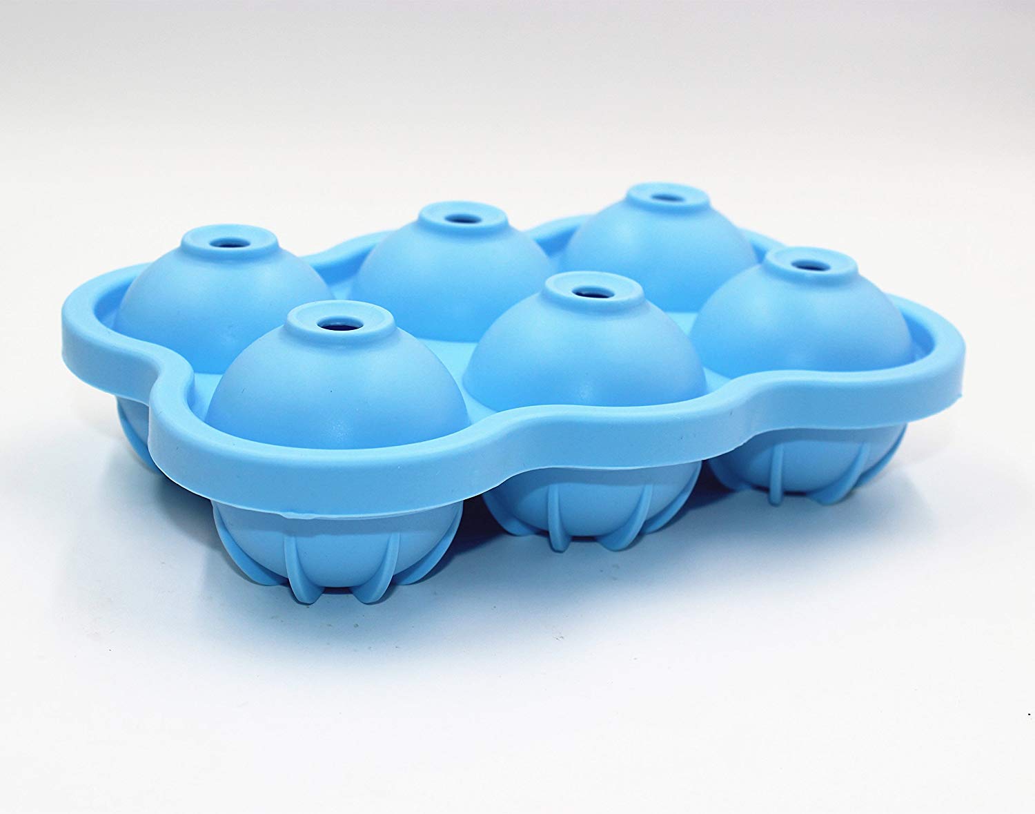 SYGA 1 Piece 6 Cavity Ice Ball Maker Mould Silicone Ice Cube Trays with one Funnel