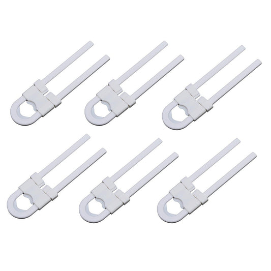 SYGA Sliding Child Safety Cabinet Locks, U Shaped Baby Proof Cupboard Kitchen Lock, Childproof Cabinet Latch Kid Safety for Knobs and Handles Home Furniture Door (Pack of 6)