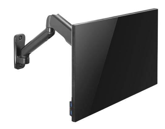 Jin Office Wall Mounted Monitor Stand for 13-32 Inch Monitors| 8Kg Weight Capacity| Spring Assisted Monitors Stand | Adjustable Metal Wall Monitor Arm Mount | (Black)