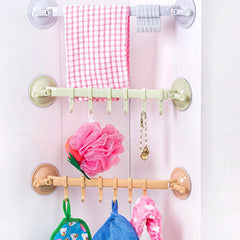 SYGA Strong Suction Cup Lock Button Type Kitchen Bathroom Hanging 6 Hooks for Wall Corner Mounted Hanger Holder Household Supplies_Green