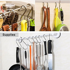 YourGift Steel 10 Pack Heavy Duty S Hooks Black S Shaped Hooks Hanging Hangers Hooks For Kitchen, Bathroom, Bedroom And Office: Pan, Pot, Coat, Bag, Plants(10 Pack/S Hook/Black/2.4 Inch)