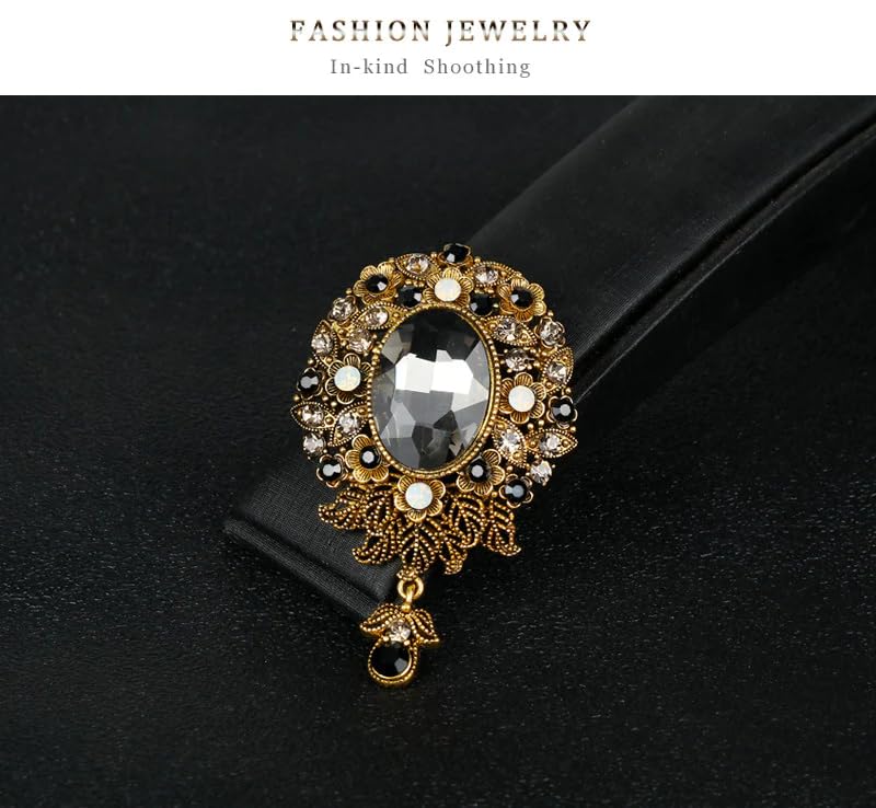 SYGA Brooch Pin Fashion Crystal Rhinestone Jewellery Pin Vintage Clothing Accessories Decoration Pendant Style Brooches for Wedding Women- S60