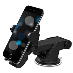 MOMISY Car Mount Adjustable Car Mobile Phone Holder Stand Universal Long Arm, for Dashboard & Windshield, 360° Rotational, Strong Suction Cup for Smartphones (Zigzag)