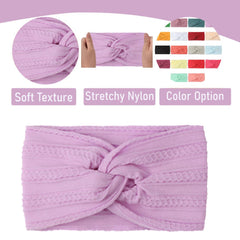 SYGA Baby Headband Nylon Soft Stretchable Bow Hairbands For Newborn Infant Toddler Kids 0-3 Year (Black)