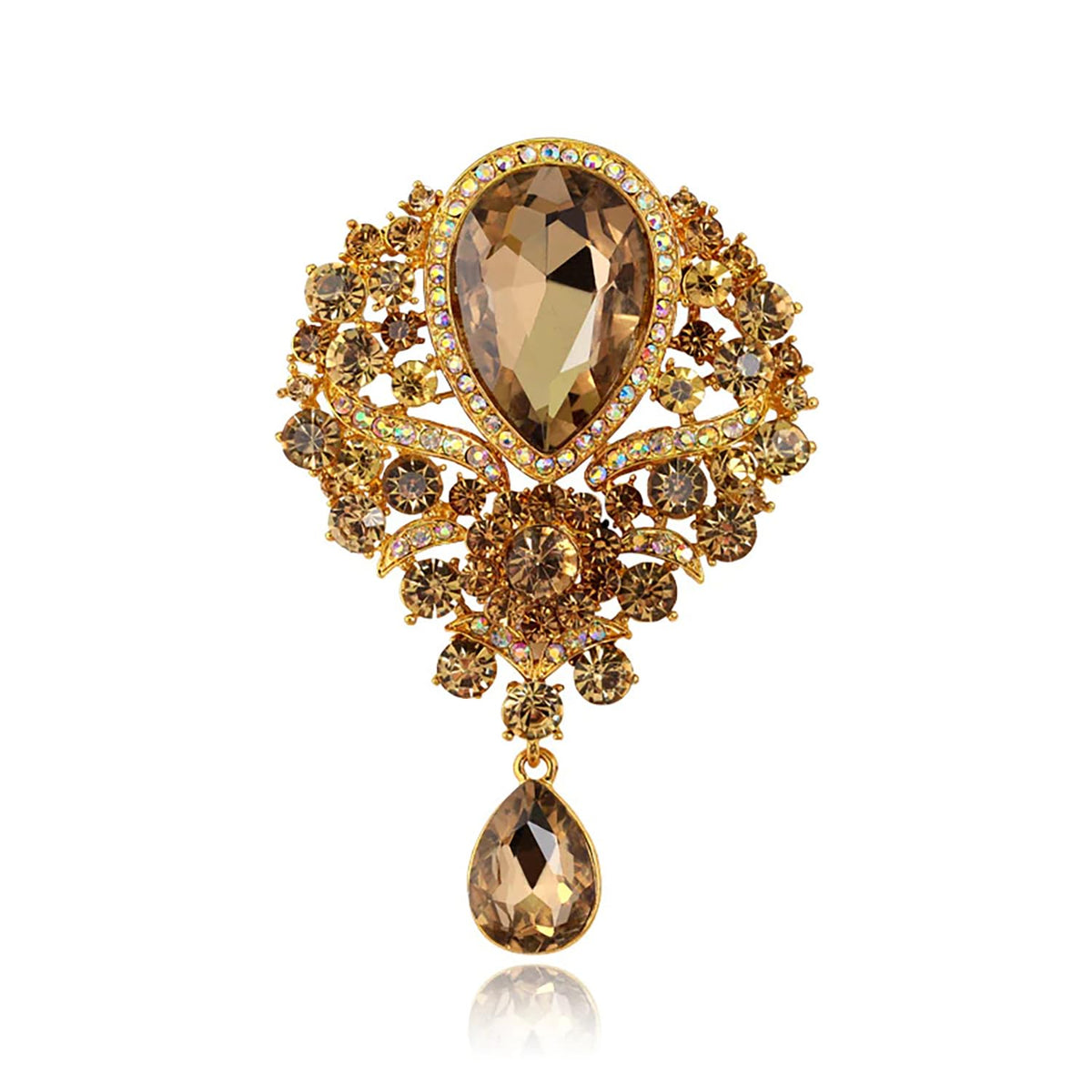 SYGA Brooch Pin Fashion Crystal Rhinestone Jewellery Pin Vintage Clothing Accessories Decoration Champagne Glass Pendant Brooches For Women- S243