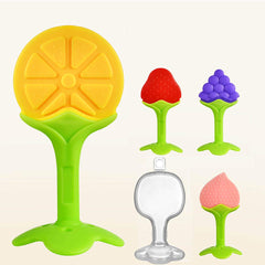 Syga Baby Soft Silicone Fruit Teether (Multicolor, Set of 3)
