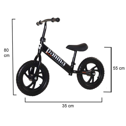 SYGA New 12" Balance Bike Classic Kids No-Pedal Learn to Ride Pre Bike Adjustable Seat_Black