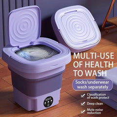 ZYNTO 11LPortable Mini Washing Machine, Foldable Washing Machine Top Load Fully Automatic with 3 Modes Spinner and Dryer, Semi Automatic Bucket Washer for Travel, Home, Baby Clothes (Multi) (STANDARD)