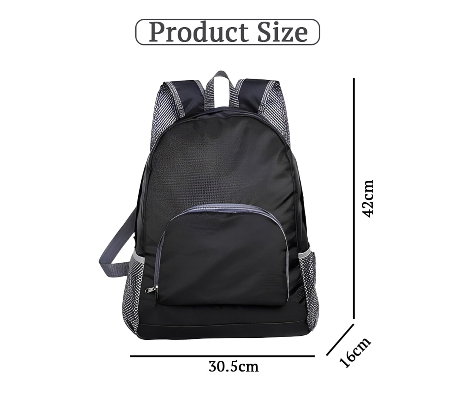 SYGA Outdoor Travel Foldable Backpack Waterproof Backpack With Mini Bag Stay-Clean Backpack for Camping, Hiking, Travelling, Outdoor Activities(Black)