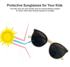 SYGA Kids Goggles, Modern Stylish Eyewears for Boy's and Girls, Sunglasses Style - Beige