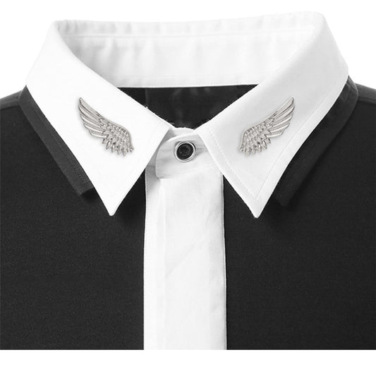 SYGA Fashion Shirt Collar Buckle Brooch High-end Punk Wing Collar Pin Retro Jewelry Clothes Accessories - Gold