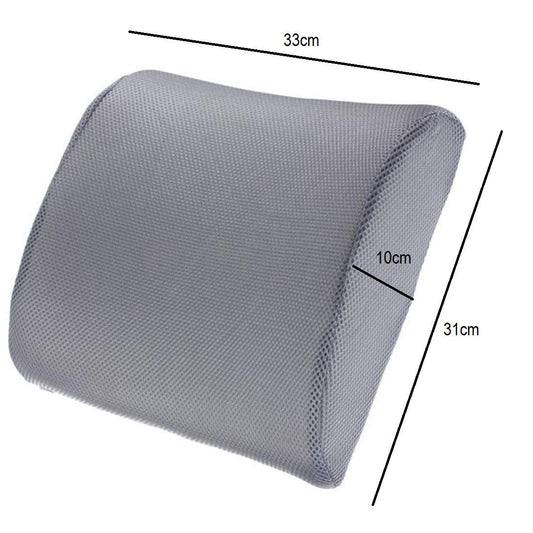 SYGA Memory Foam Breathable Healthcare Lumbar Cushion Back Waist Support Travel Pillow Car Seat Home Office Pillows Relieve Pain(Black)