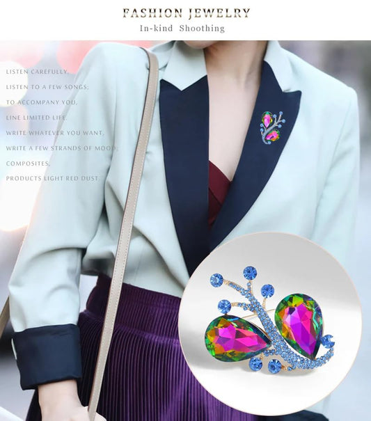 SYGA Brooch Pin Fashion Crystal Glass Jewellery Pin Vintage Clothing Accessories Decoration Diamond Brooches For Women- S70