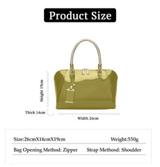 SYGA Gloosy versatile patent leather women's bags, texture and personality, portable Handbag, crossbody bag(YELLOW)