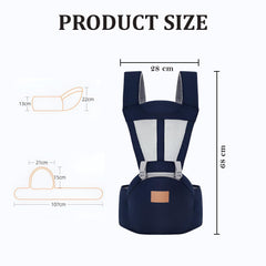 MOMISY 6 In 1 Multipurpose Baby Carrier for New Born Kid | Sling Kangaroo Bag with 6 Carry Positions & Cushioned Seat | Adjustable Carrier with Hip Seat | Carry Bags for 0 to 2 years Boys Girls (Blue)