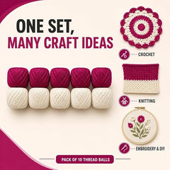 Crochet Cotton Thread Yarn Combo, 10 Rolls for Knitting, Crochet, Embroidery and Craft Making, Soft Decorative Thread for Handmade DIY Projects, Yellow & Green