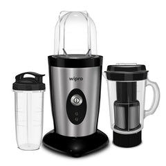 Wipro Elato FCB 105 Countertop Blender | 400 Watts Powerful Copper Motor | 3 Unbreakable Jars | Juicer Jar with Filter | Smoothie Making Blender | 3 Stainless Steel Blades | 2-Year Warranty