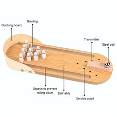 SYGA Children's Wooden Bowling Game Set, Wood Pins and Balls, Interactive Toy for Kids