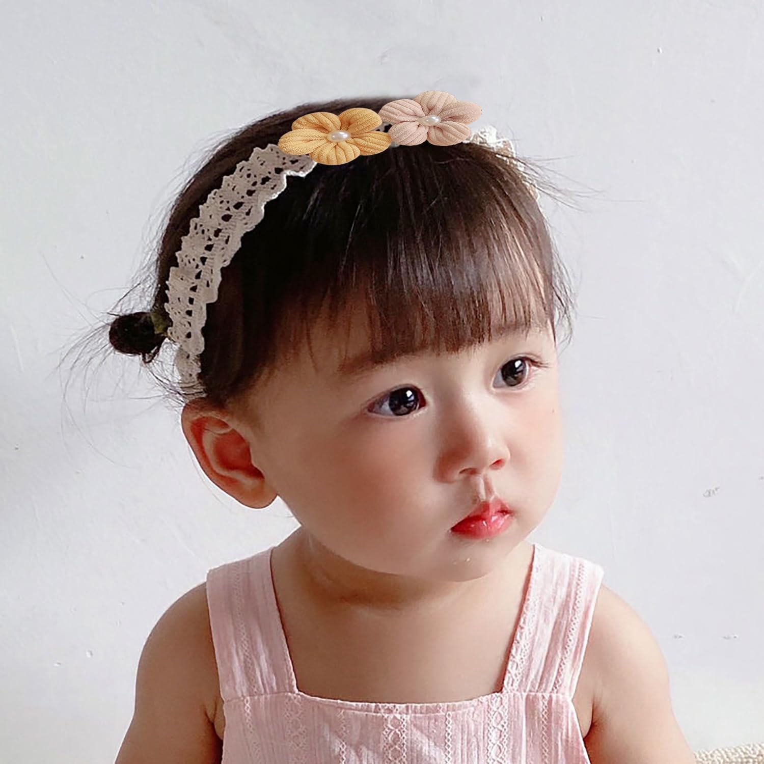 SYGA 3 Pcs Baby Girl Headband Soft Flower Bow Strechable Hairband Suitable For Newborns, Infants, Toddlers and Kids 0-3 Years(Color - 1030)