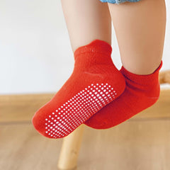 MOMISY kids Girl Boys children Non Slip Cotton Stretch Anti skid Socks-6 Pairs (AntiSkid-Dark, 3 to 5 years)
