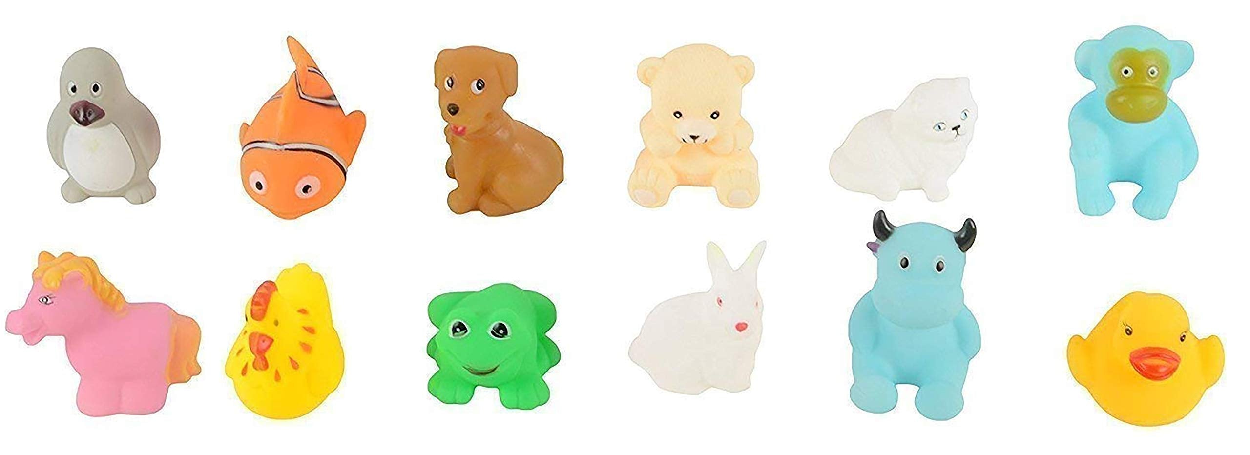 SYGA Pack of 14 Chu Chu Bath Toys for Baby Non-Toxic Toddler Set Multi Color