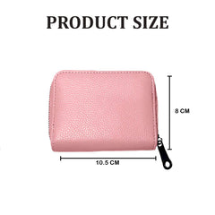 MOMISY PU Leather Credit Debit Card Holder Wallet Card Case ID Case Organizer Holder Zipper Wallet Coin Purse for Men & Women (20 Slots PVC Pink)
