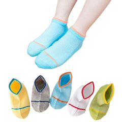 MOMISY 5 Pairs Girl Boys Tube Socks Toddlers Infant Solid Color Boat Spring and Autumn Socks Stretch Baby kids Sock (IN, Age, 3 Years, 5 Years, 1Striped)