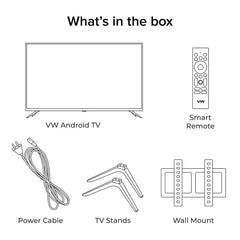 VW 80 cm (32 inches) Frameless Series HD Ready Android Smart LED TV VW32S