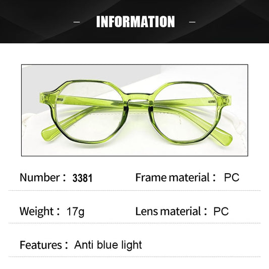 SYGA Anti-Blue Light Retro Flat Mirrors Cross-Border Glasses Suitable For 16+ boys&Girls Candy Color(Yellow)
